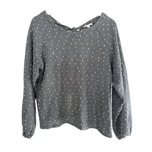 Blu Pepper Sage Dotted Tie Back Sweater Women's Small